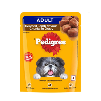 Pedigree Puppy Dog Food Lamb Flavour Chunks In gravy